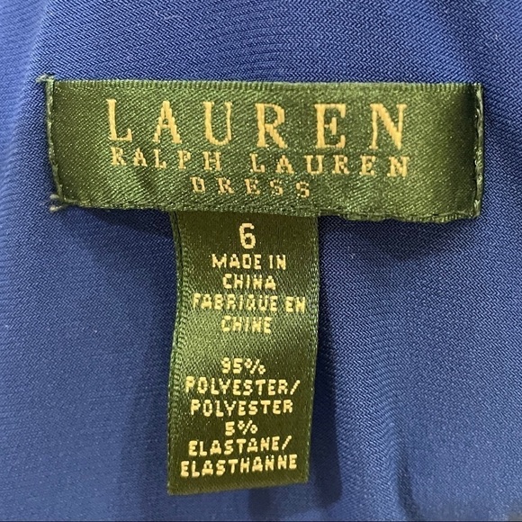 Lauren Ralph Lauren Blue Sleeveless Maxi Jersey Knit Dress V Neck - Picture 6 of 6